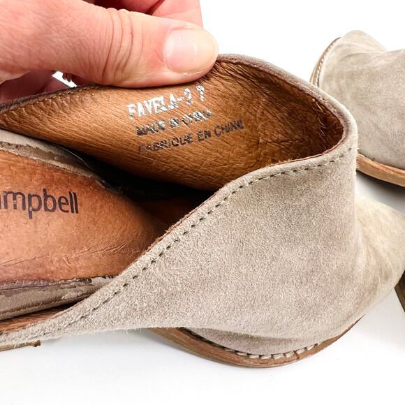 Jeffrey Campbell Favela-2 Tan Suede Slip on Block Heel Mules Women’s 7 - Picture 5 of 9